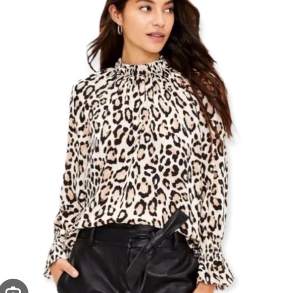 Loft Leopard print blouse SP - Picture 1 of 10